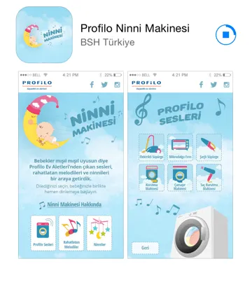 Kolik Bebekler İçin Profilo Ninni Makinesi Uygulaması